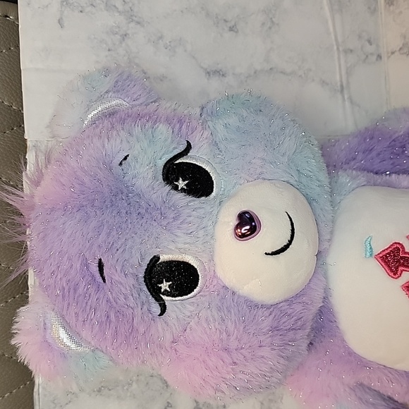 Care Bear 40th Anniversary Purple 14" Plush Stuffed Animal with Shimmer Effect - Picture 3 of 9